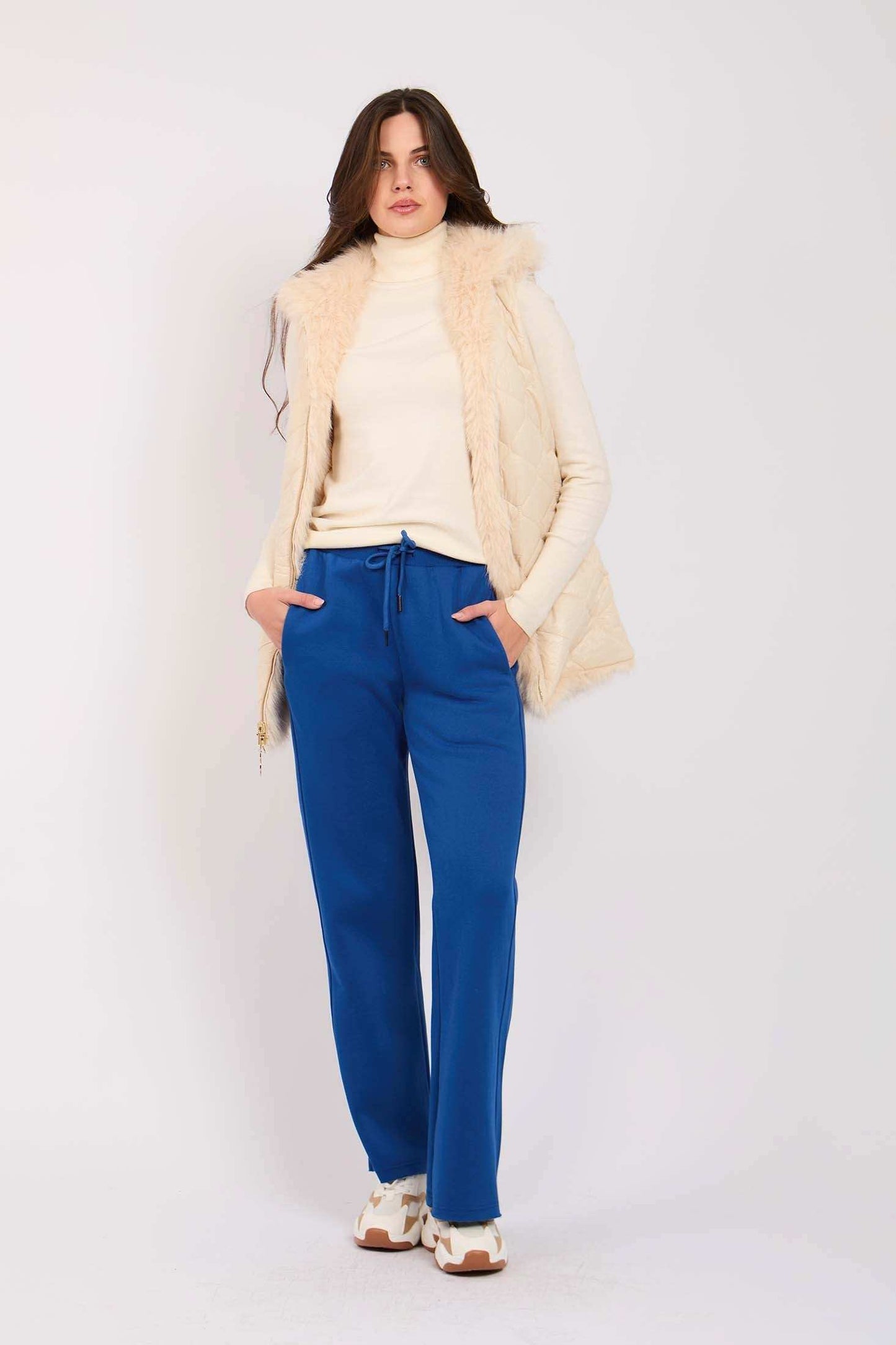Women Regular Fit Sweat Pants Blue