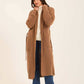 Women Long Cardigan with Belt Brown