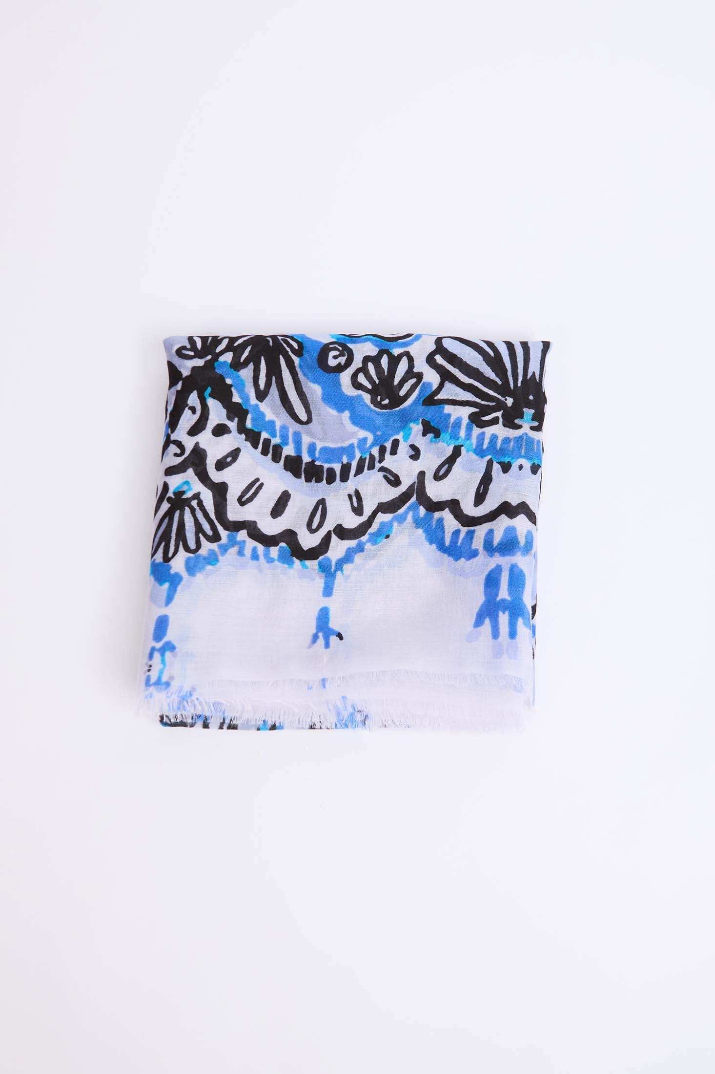 Women Scarf Blue Multicolor