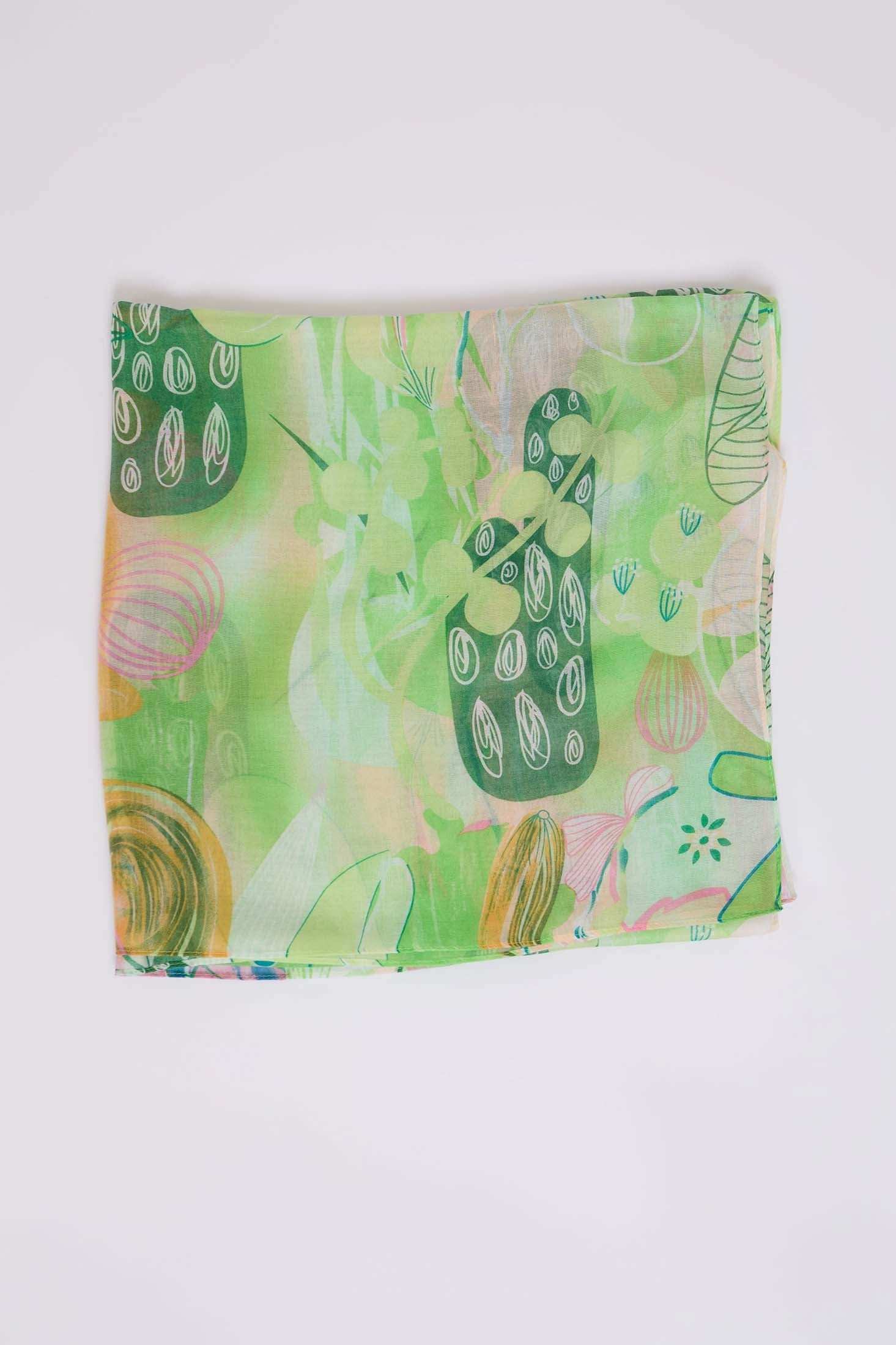 Women Scarf Green Multicolor