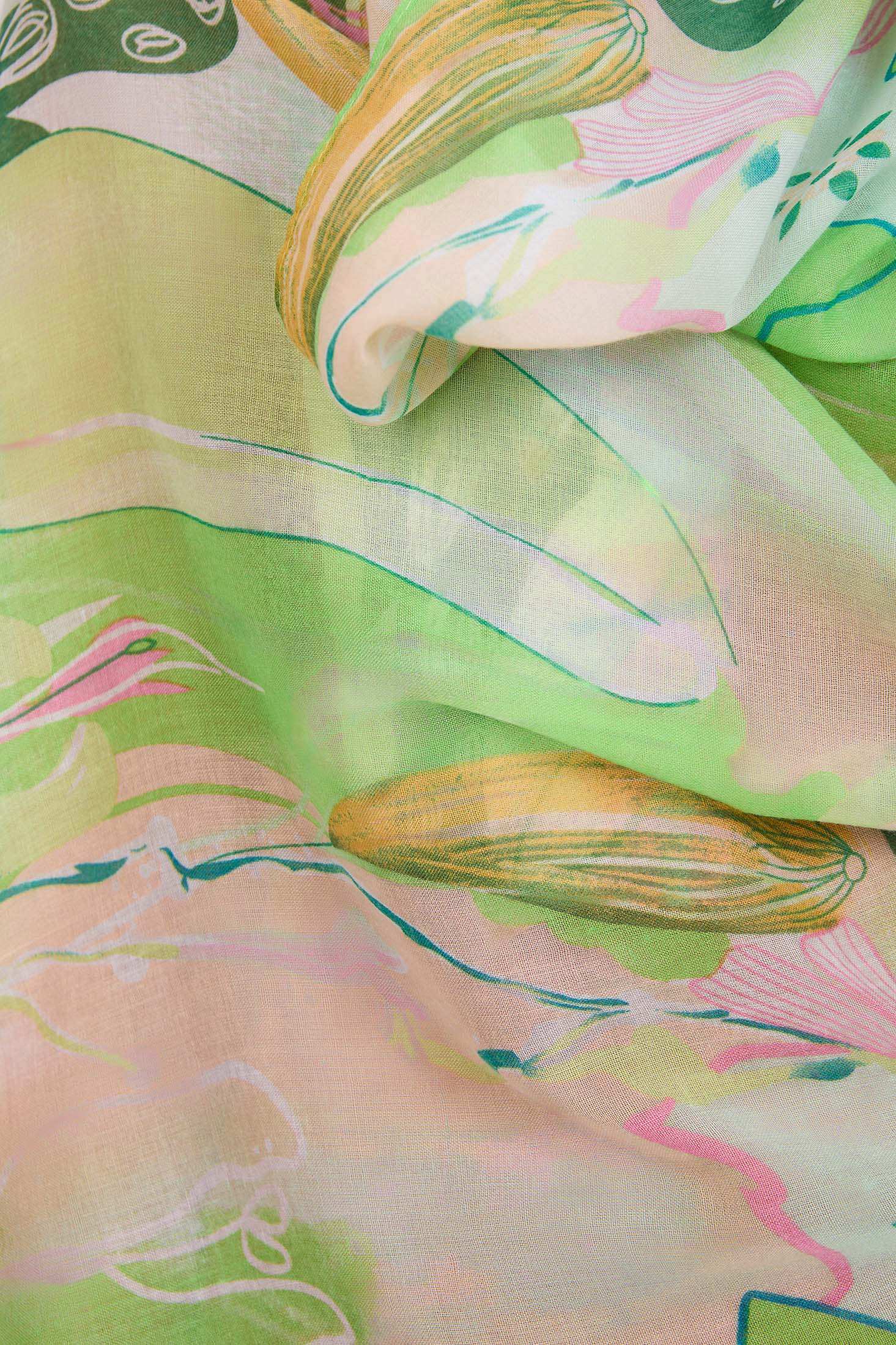 Women Scarf Green Multicolor