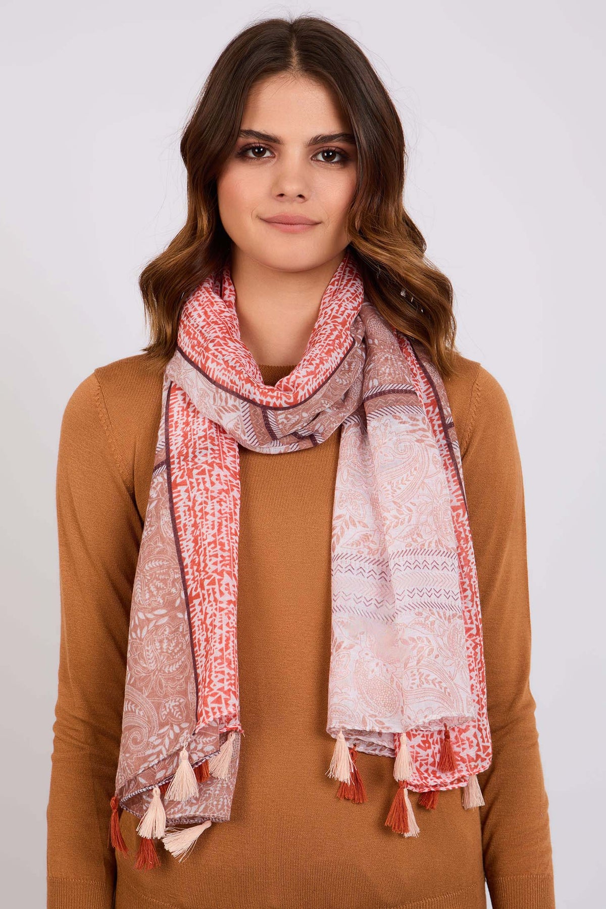 Women's Scarf - Beige Print