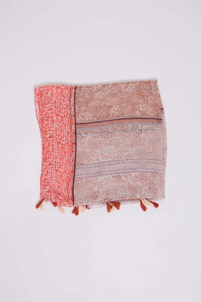Women's Scarf - Beige Print