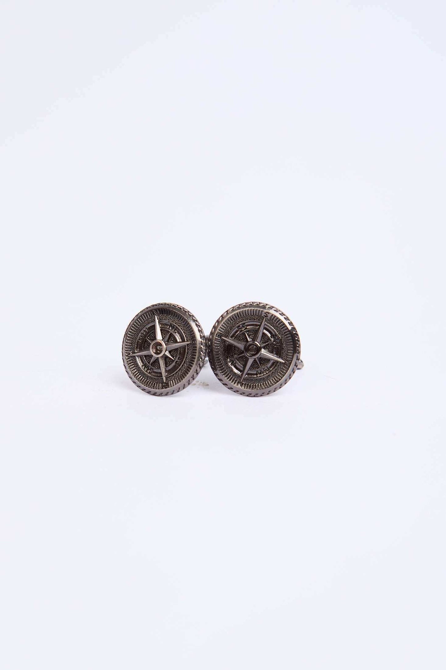 Men Regular Fit Cufflink Gun Grey