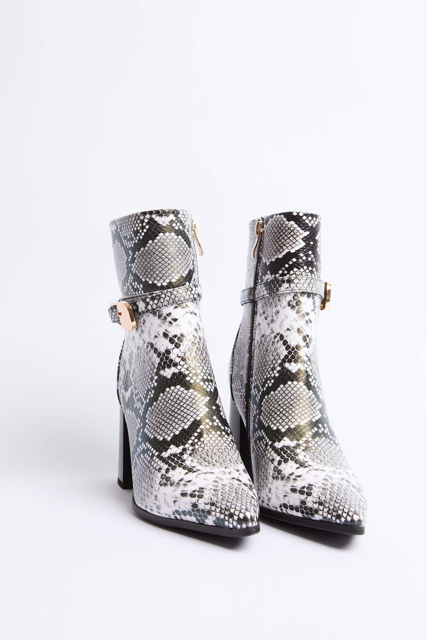 Women Shoes Half Boot Snake Print