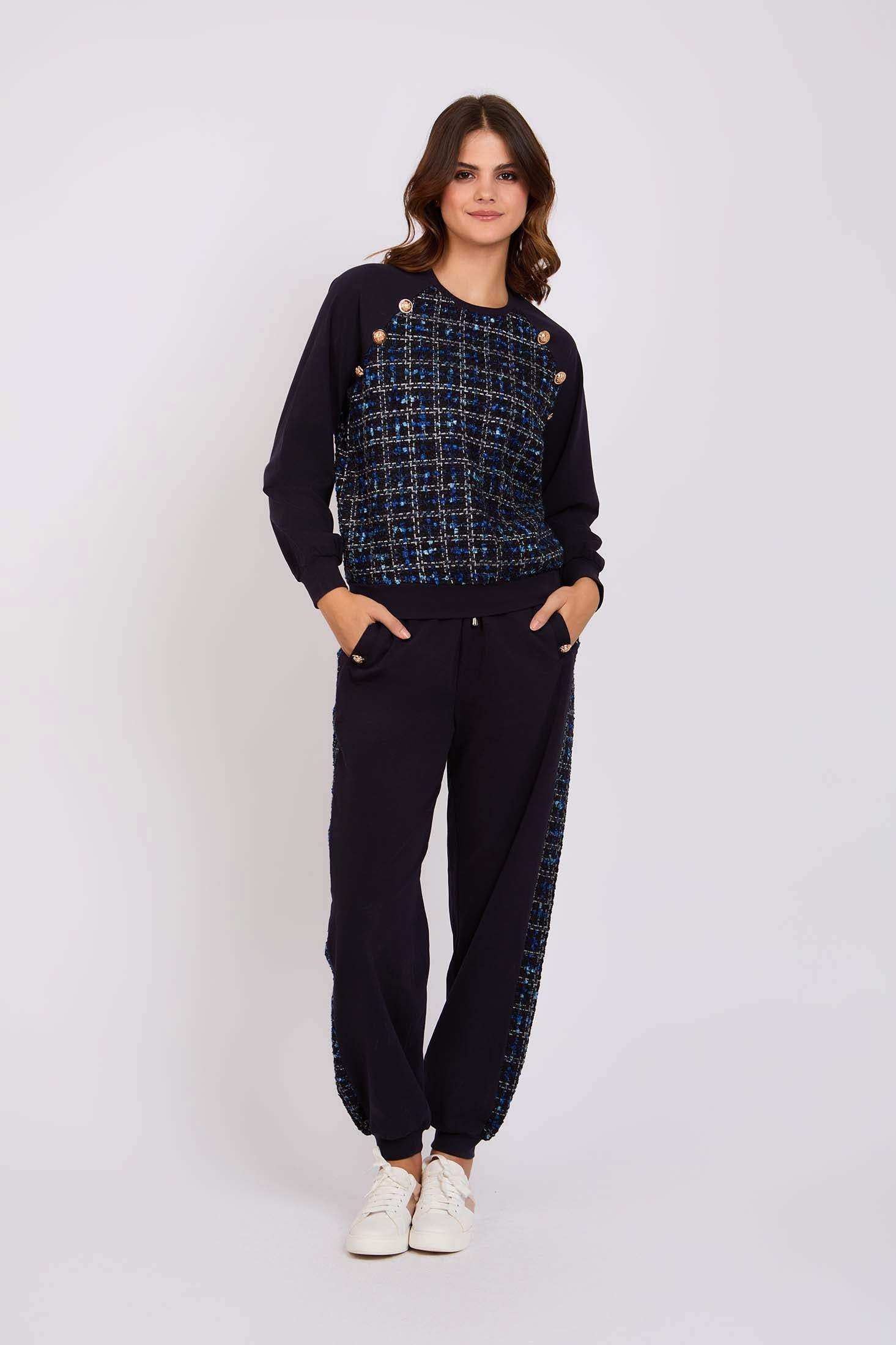 Women Regular Fit Sweat Pants Navy