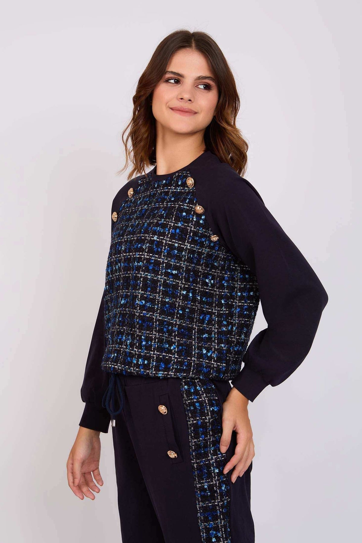 Women Regular Fit Sweatshirt Navy
