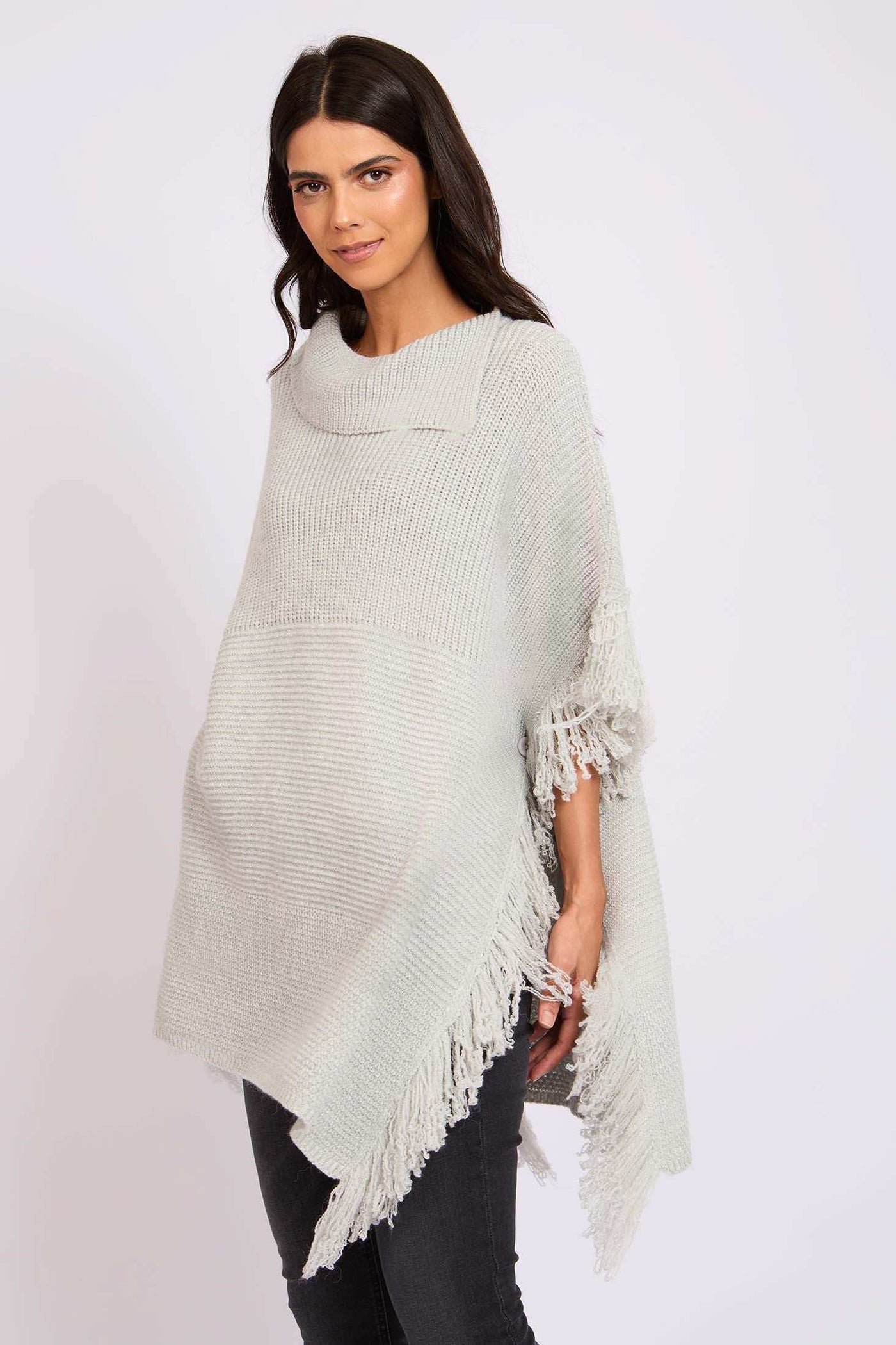 Women Regular Fit Cape - Grey