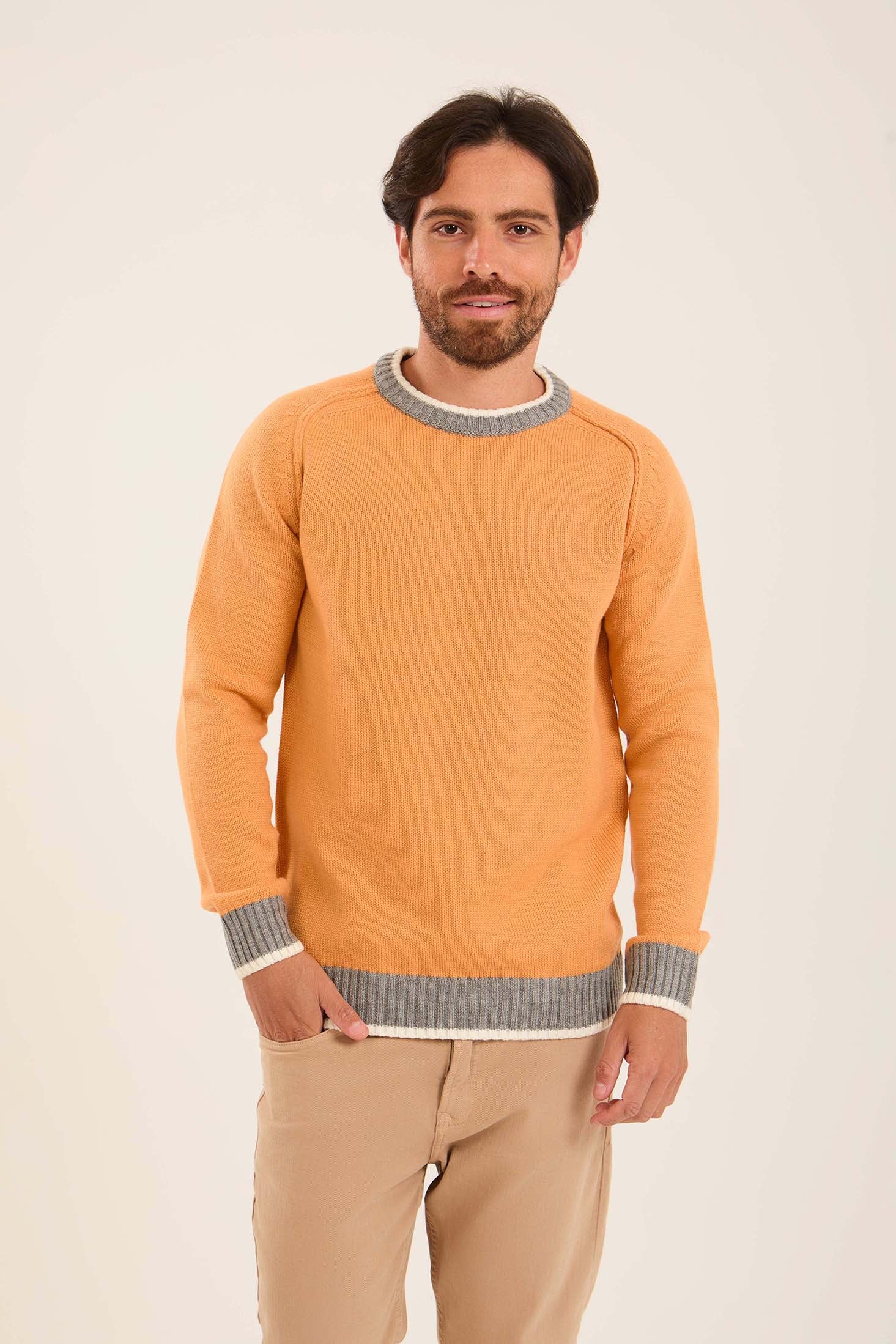 Men Pullover Regular Fit Orange