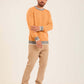 Men Pullover Regular Fit Orange