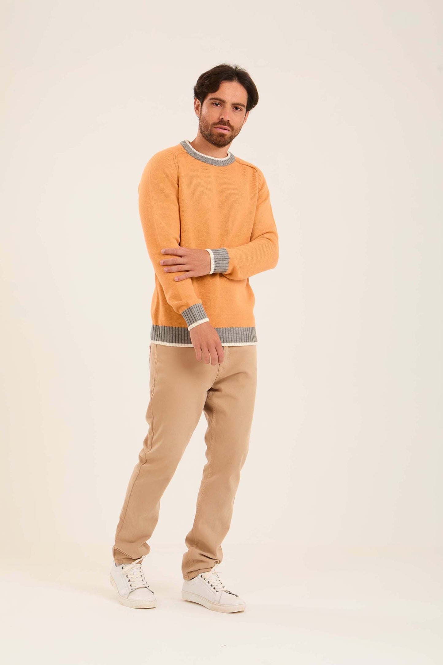 Men Pullover Regular Fit Orange