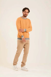 Men Pullover Regular Fit Orange