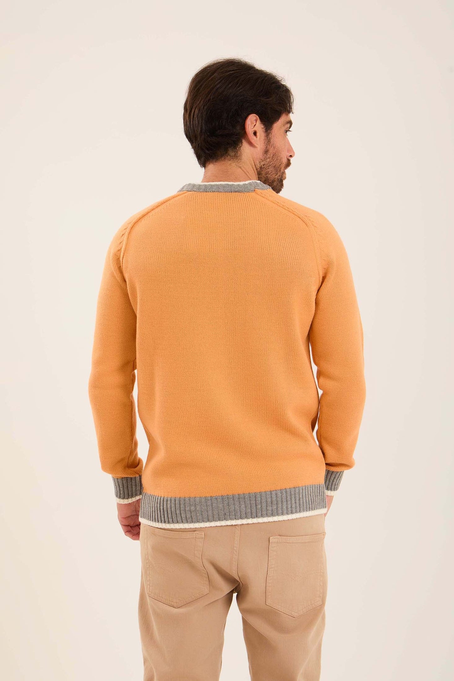 Men Pullover Regular Fit Orange