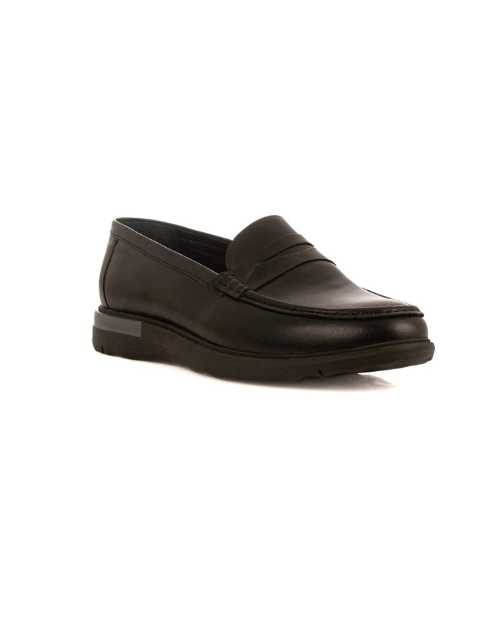 Solid Leather Slip On Shoes