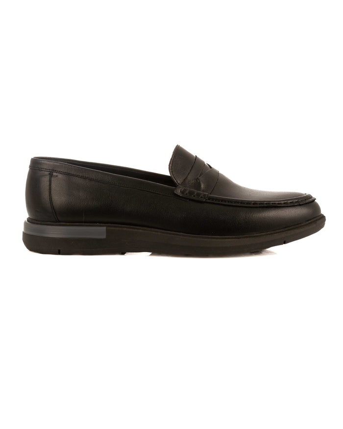 Solid Leather Slip On Shoes