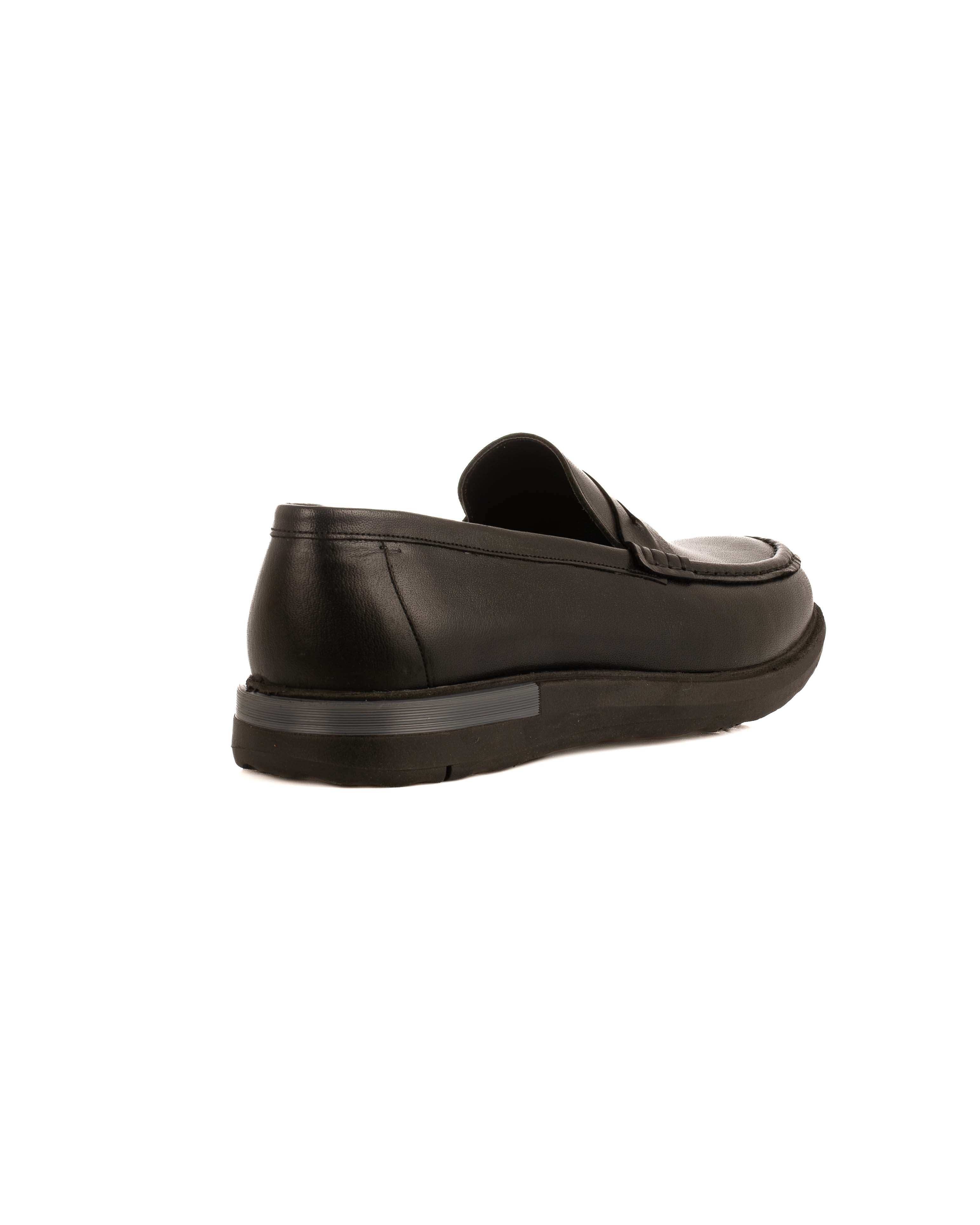 Solid Leather Slip On Shoes