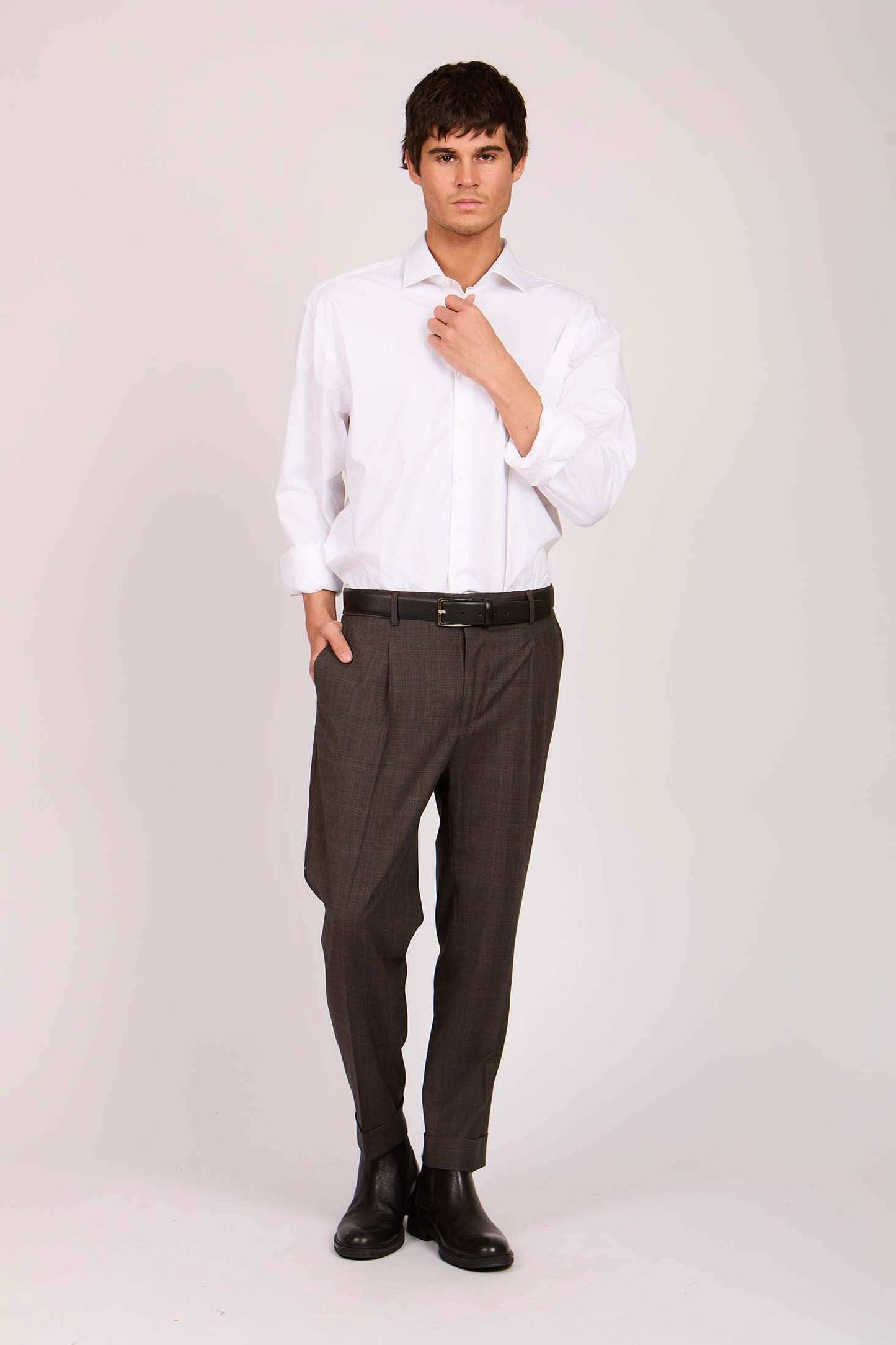 Men Regular Fit Pants Brown