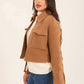 Women Short Jacket with Fringes Brown