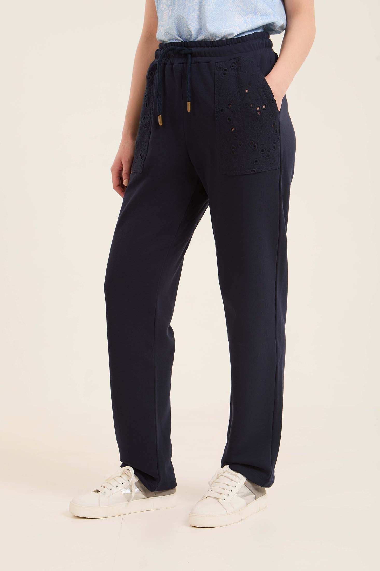 Regular Fit Comfy Pants with Perforated Pockets