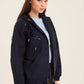 Long Sleeves Perforated Zipped Hoodie