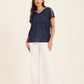Lightweight Short Sleeves Tee with Stitched Robe
