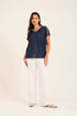 Lightweight Short Sleeves Tee with Stitched Robe