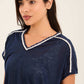 Lightweight Short Sleeves Tee with Stitched Robe