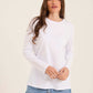 Long Sleeves Cotton Tee with Front Embroidery