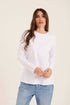 Long Sleeves Cotton Tee with Front Embroidery