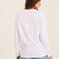 Long Sleeves Cotton Tee with Front Embroidery