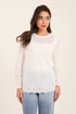 Textured Long Sleeves Tee with Embroidered Trim