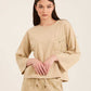 Relaxed Fit Slip On Tee with Perforated Pocket