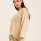 Relaxed Fit Slip On Tee with Perforated Pocket