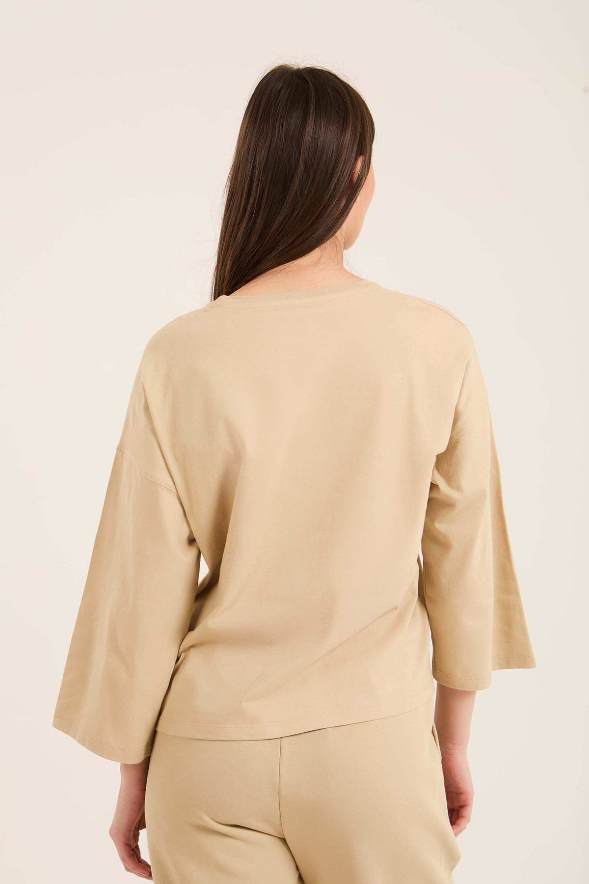Relaxed Fit Slip On Tee with Perforated Pocket