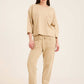 Relaxed Fit Slip On Tee with Perforated Pocket