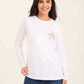 Strassed Star Long Sleeves Cotton Tee