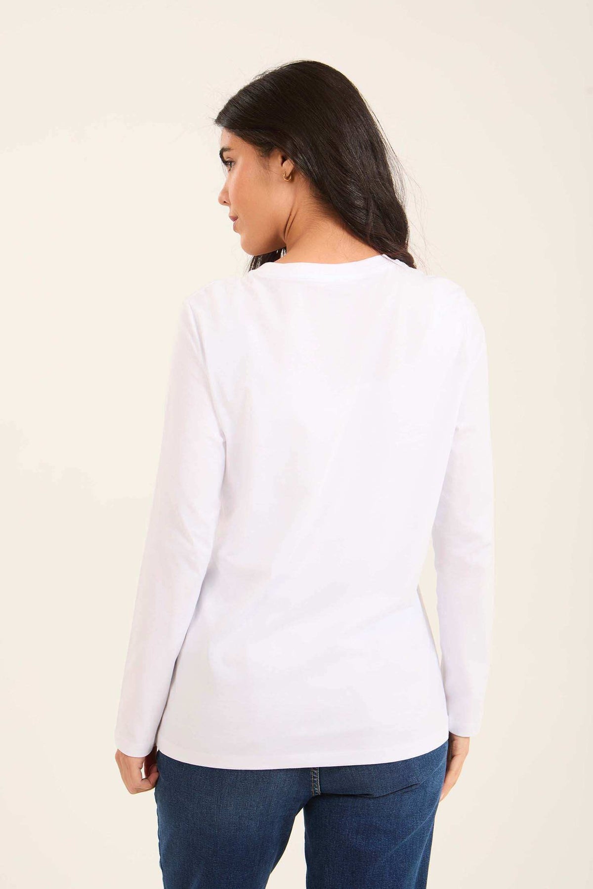 Strassed Star Long Sleeves Cotton Tee