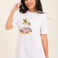 Elbow Sleeves Summer Tee with Front Print