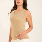 Crew Neck Sleeveless Slip On Winter Top