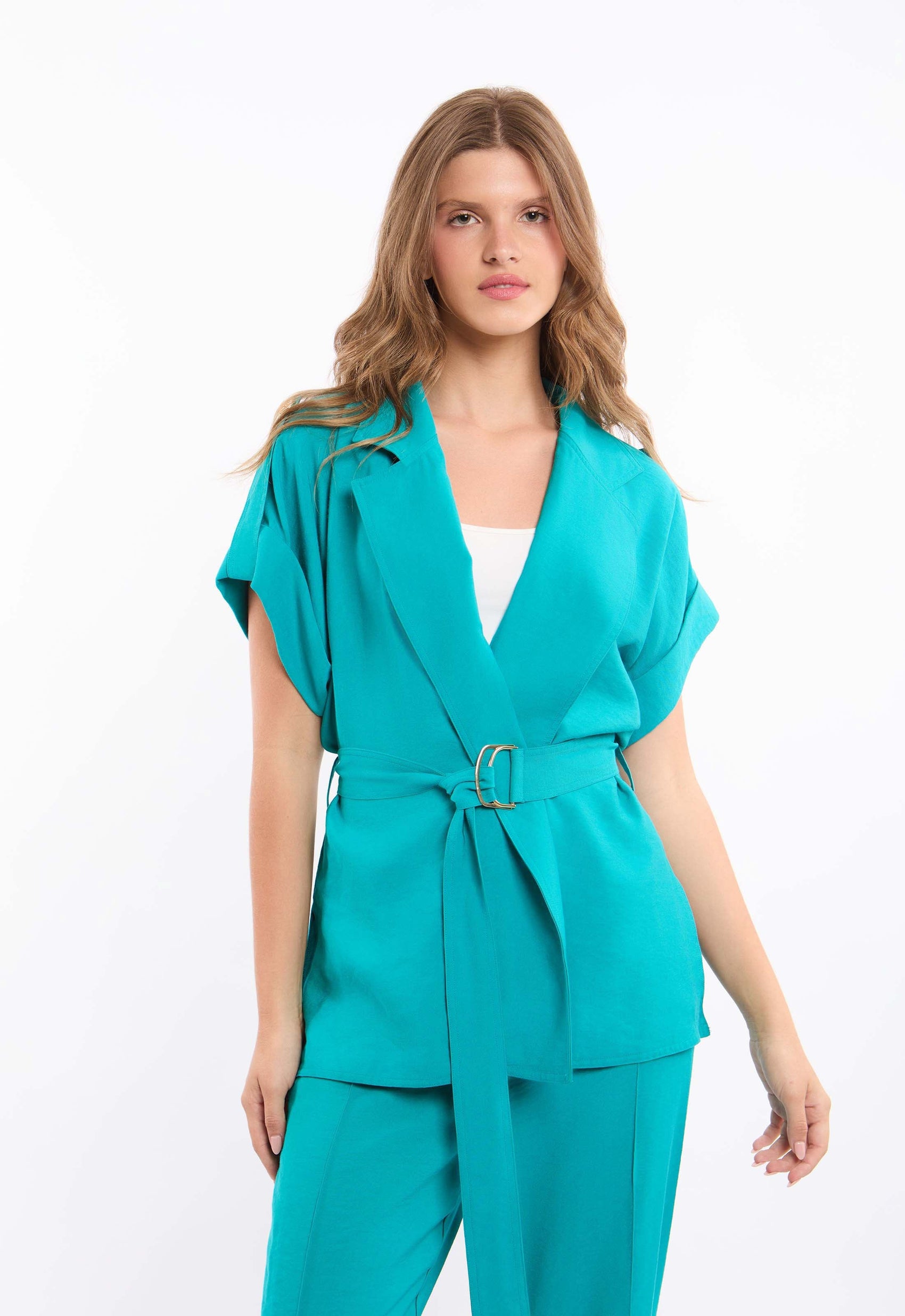 Rayon-Tencel Belted Jacket