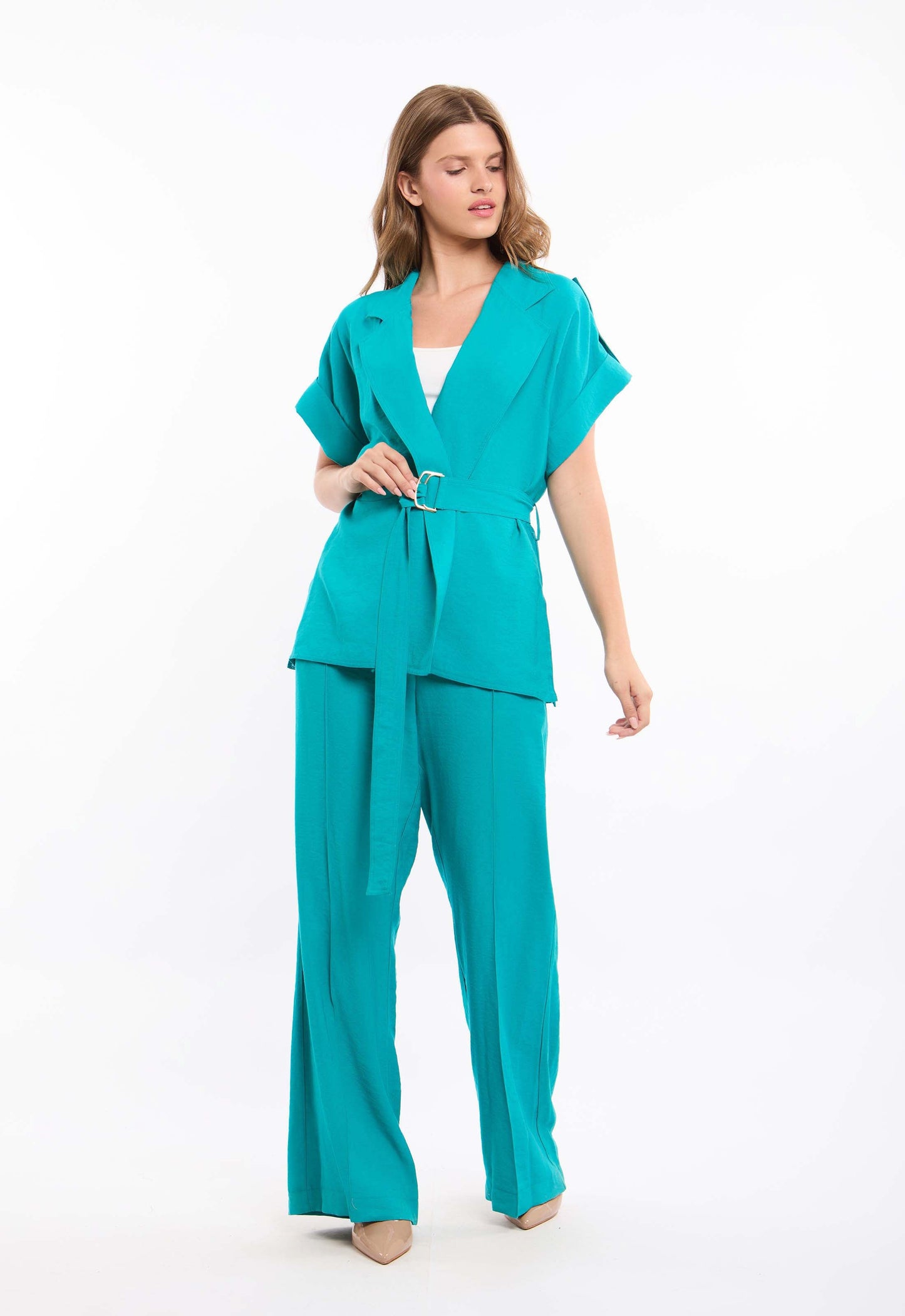 Rayon-Tencel Belted Jacket