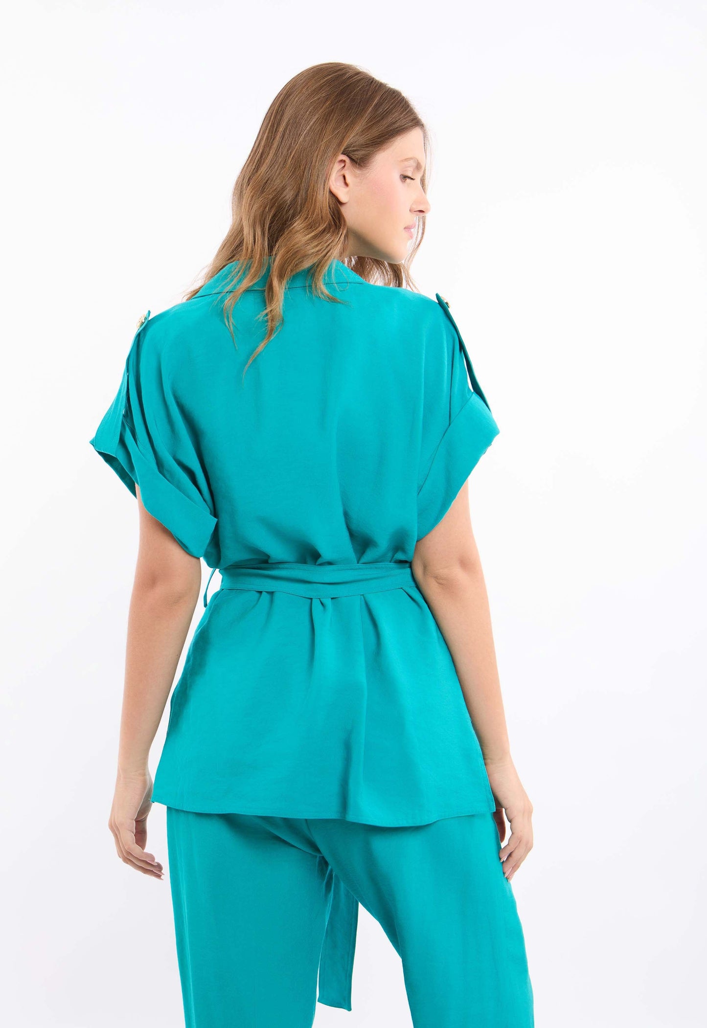 Rayon-Tencel Belted Jacket