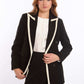 Contrast Trim Double-Breasted Blazer