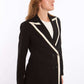 Contrast Trim Double-Breasted Blazer