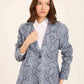 Structured Snake-Print Blazer with Sleek Finish