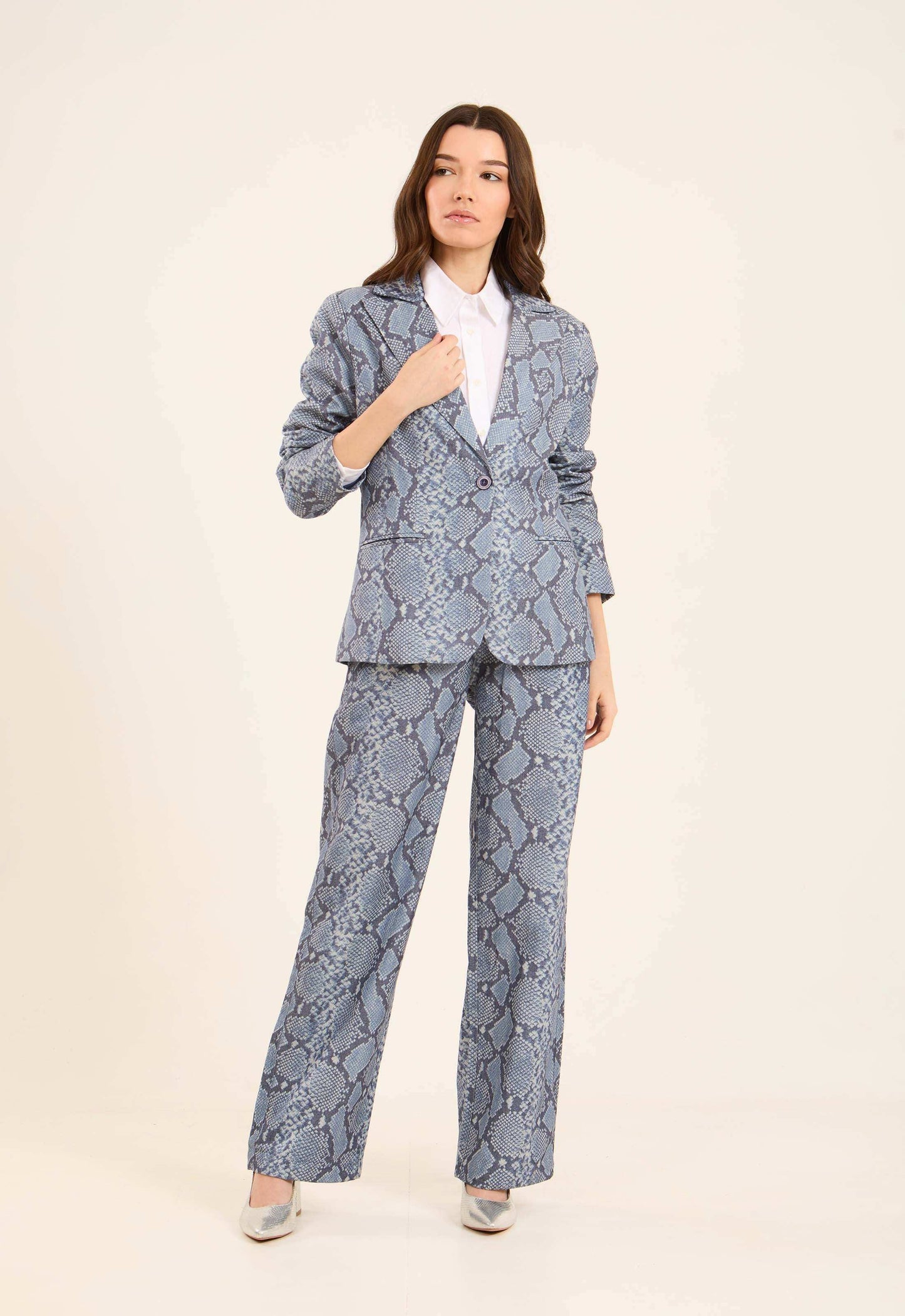 بليزر نسائي قطني أزرق