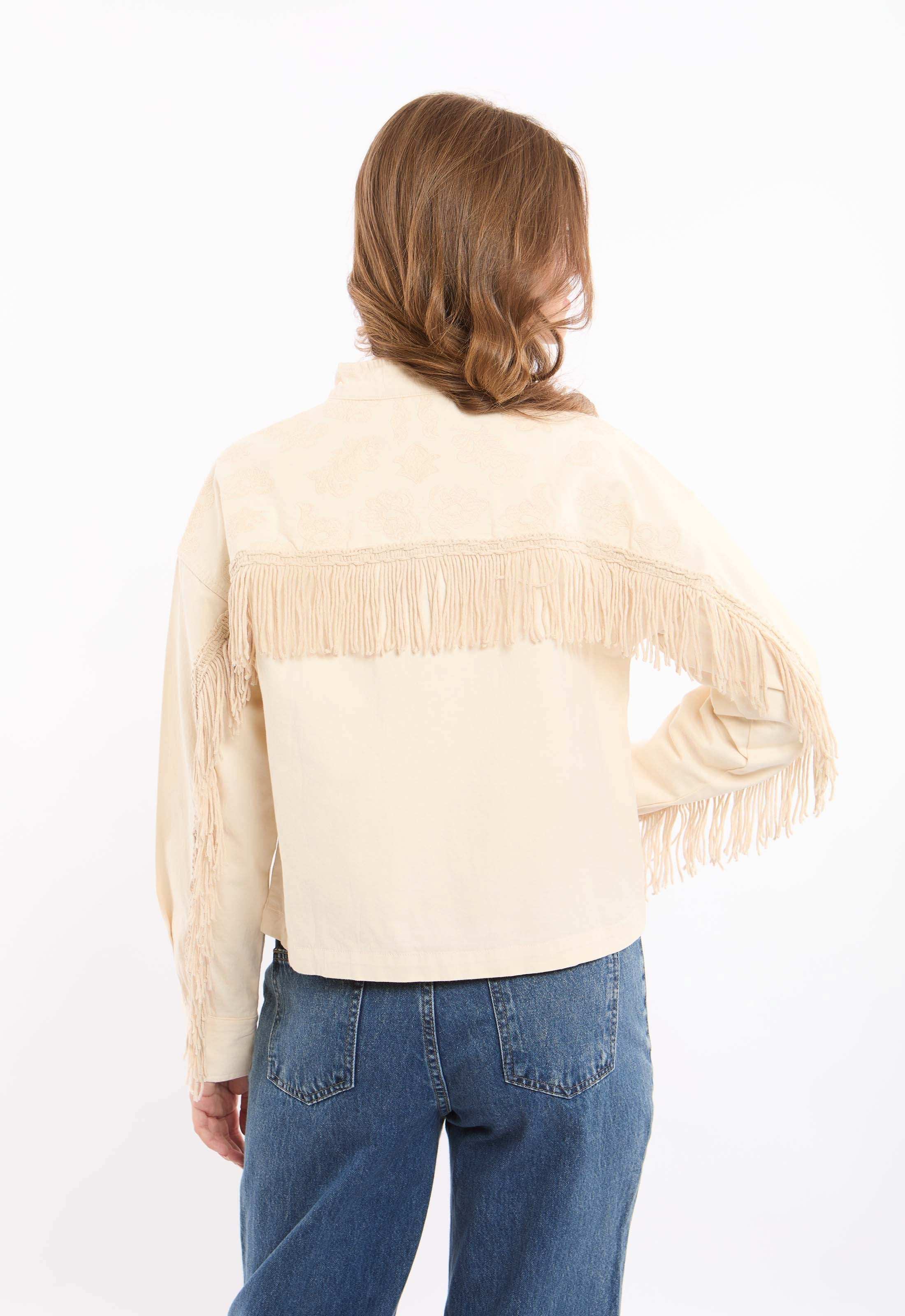 جاكيت دنيم دانتيل & شراشيب