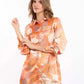 Artistic Print Button-Down Shirt