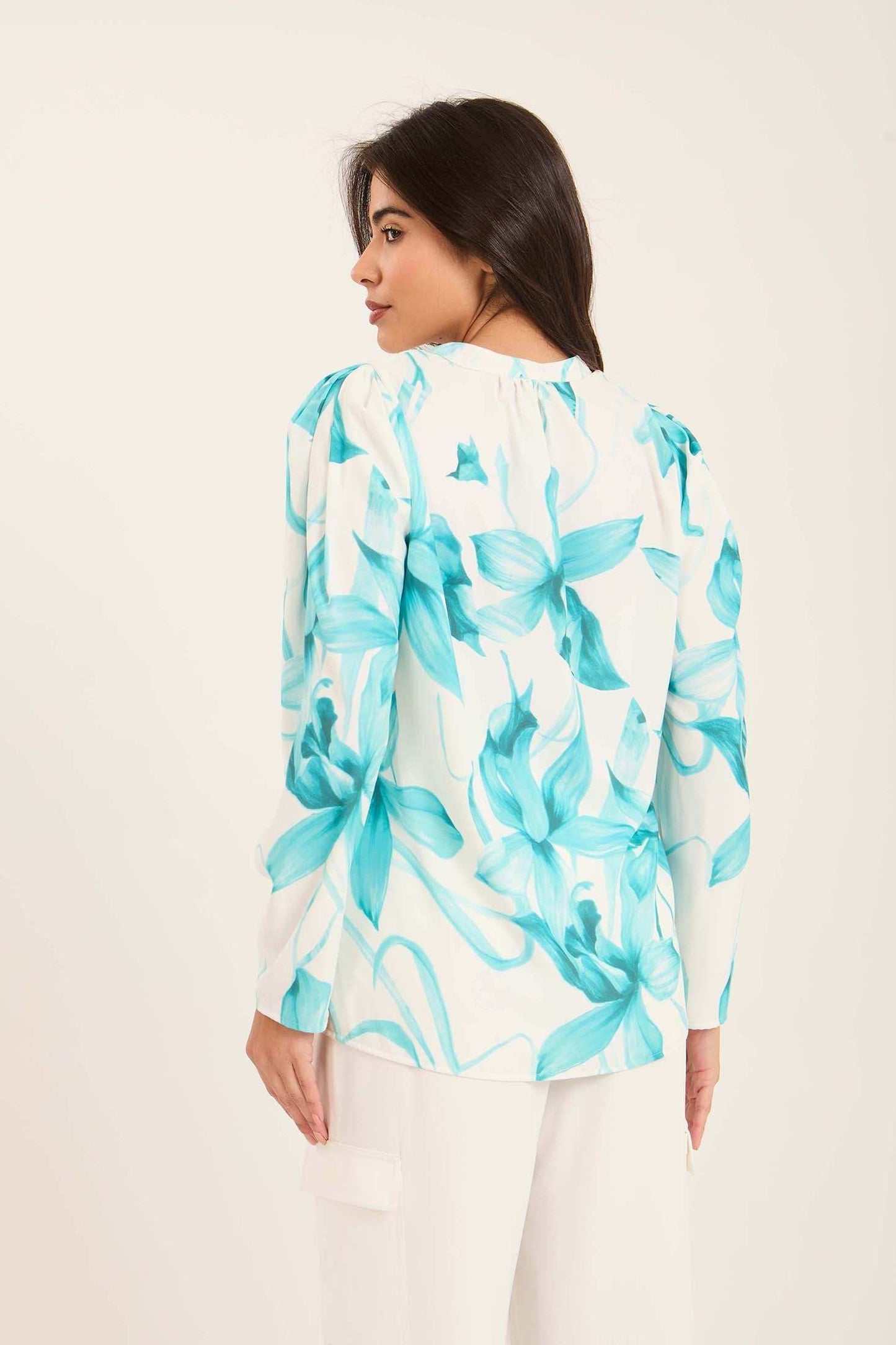Floral Print V-Neck Blouse