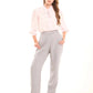 Soft Bow-Tie Blouse with Subtle Animal Print